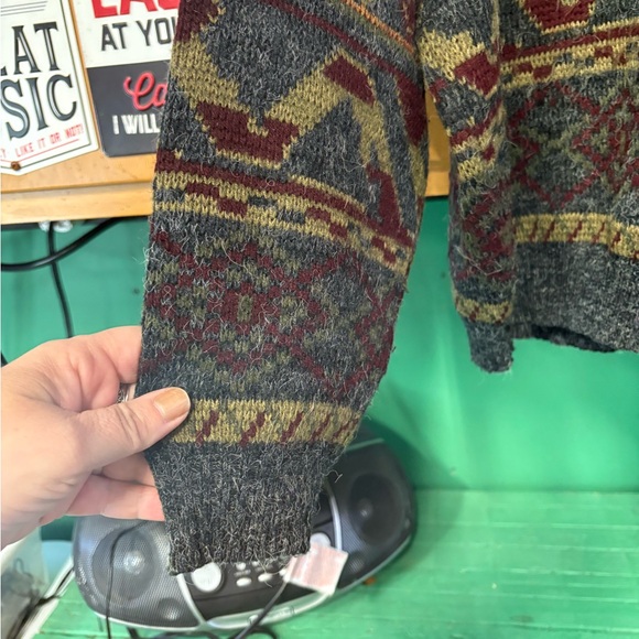 Sears Men's Crewneck Sweater - Multicolor Geometric - Picture 3 of 10